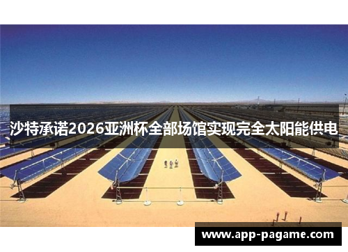 沙特承诺2026亚洲杯全部场馆实现完全太阳能供电